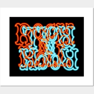 Glowing Neon Fire and Ice RocK n RolL Anagram Posters and Art